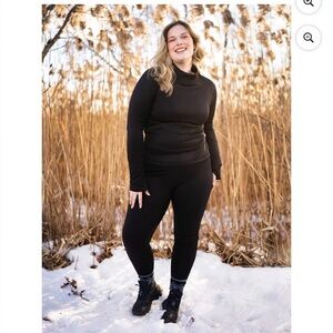 💜2piece OzarkTrailWomen's Warmest Thermal Fleece Base Layer Leggings& Top,SizeXL